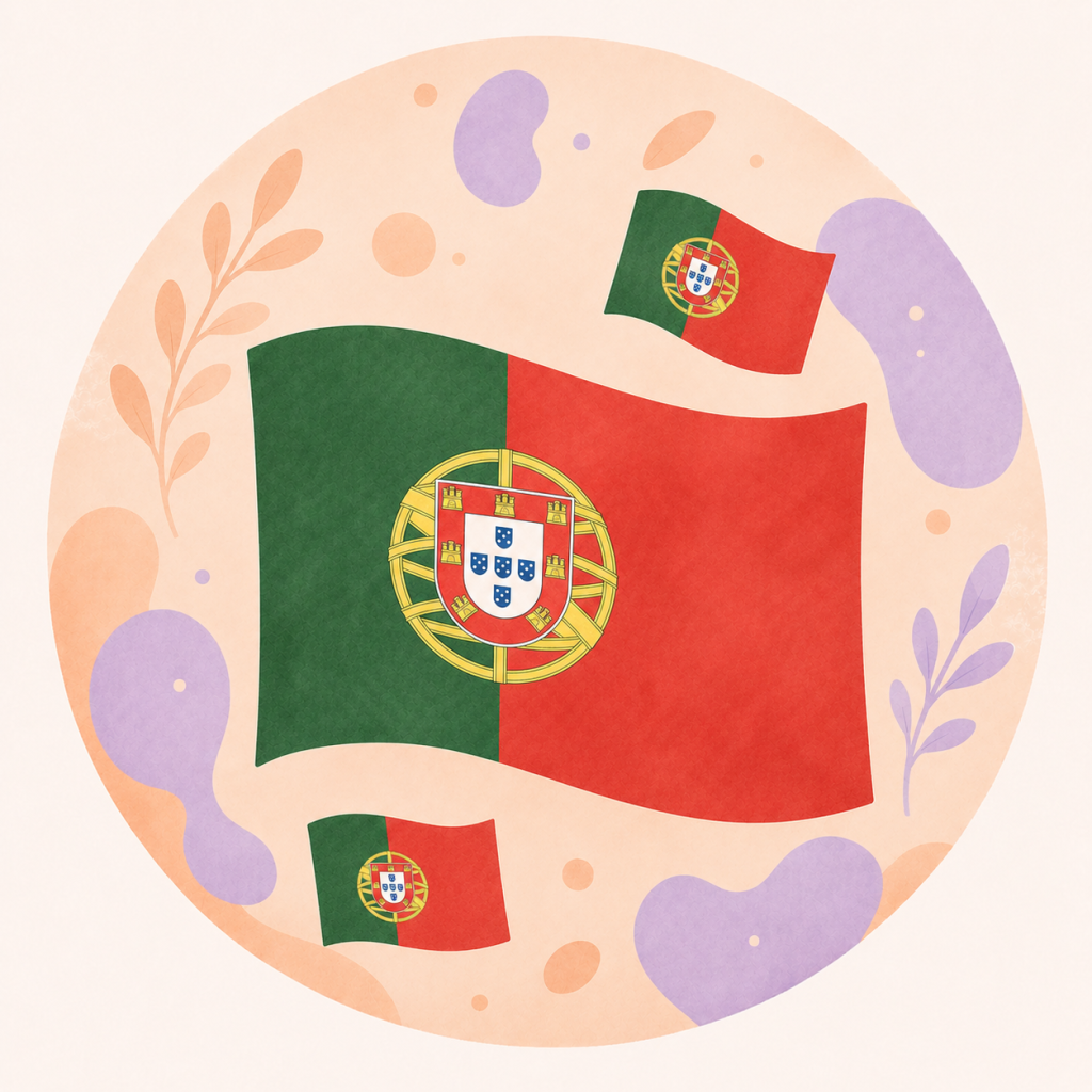 Illustration du drapeau portugais pour une formation en portugais professionnel éligible au CPF